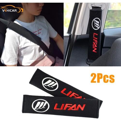VEHICAR 2PCS For Lifan Knitting Car Accessories Car Safety Belt Covers Seat Belt Case Auto Styling Driver Shoulder Protector