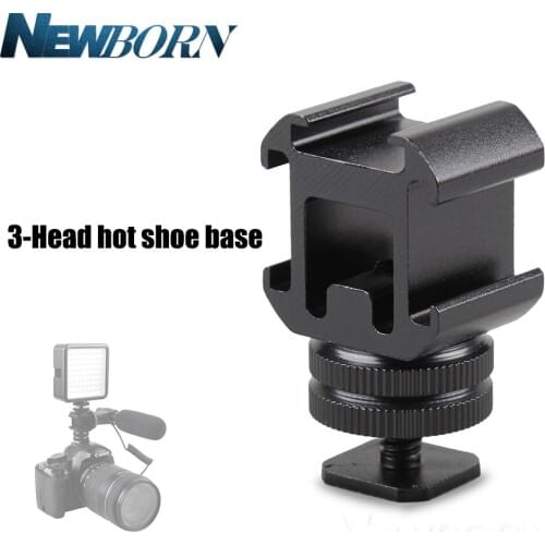 Holder Monitor Hot Shoe Mount Adapter Metal Video Light Mini LED With Microphone Converter Multifunction For Canon Nikon Sony
