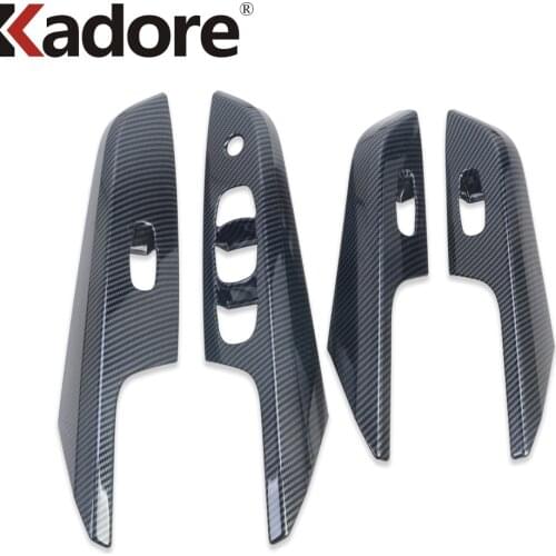 For Nissan Navara NP300 ST 2014 2015 2016 2017 2018 2019 Carbon Fiber Interior Window Lift Switch Cover Trim Car Accessories LHD