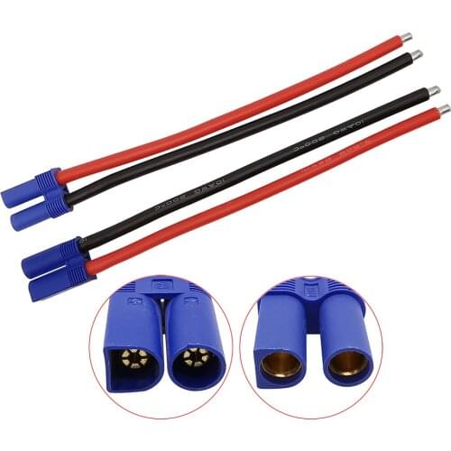 EC5 Male Plug / Female Jack with 10AWG Silicone Cable Connector Pigtail Wire Length 15cm 30cm 50cm for RC Battery FPV Toys