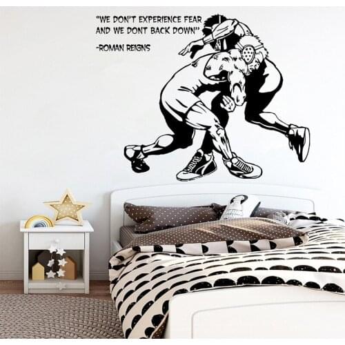 Classical Wrestling Wall Sticker Personality Slogan Sports Competitive Game Room Bedroom Decoration Vinyl Decal Gift YD36