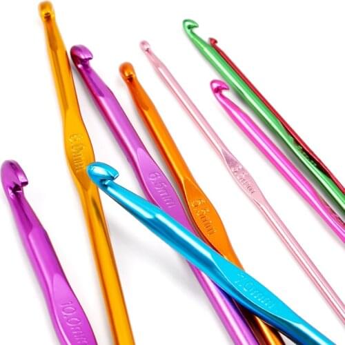 Knitted Yarn For Crochet Hook Needles Aluminum Large-Eye Blunt Needles Set Yarn Knitting Ergonomic Handle Crochet Hooks Needles
