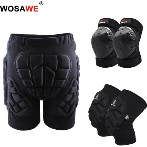 WOSAWE Motorcycle Knee Pads Elbow pads Hip Protection Shorts Impact Padded Protector Ski Snowboard Skating Cycling Guards Adult