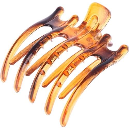 Women Lady Girls Simple Non Slip Grip Large Claw 5 Claws Hair Clip Clamp Black