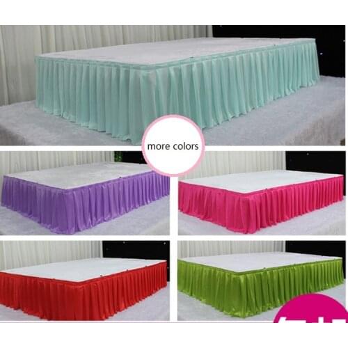10ft 3m wedding ice silk tableskirt Champagne cocktail party cake decoration hotel banquet decor table skirting