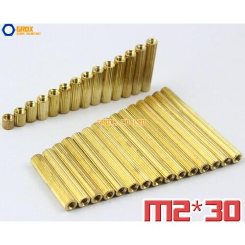 100 Pieces Brass M2 x 30mm Female PCB Motherboard Standoff Spacer