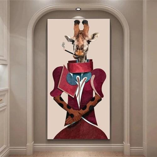 Abstract Super Large Giraffe Wall Art Pictures Modern Style Canvas Paintings Posters and Prints for Living Room Home Decoration