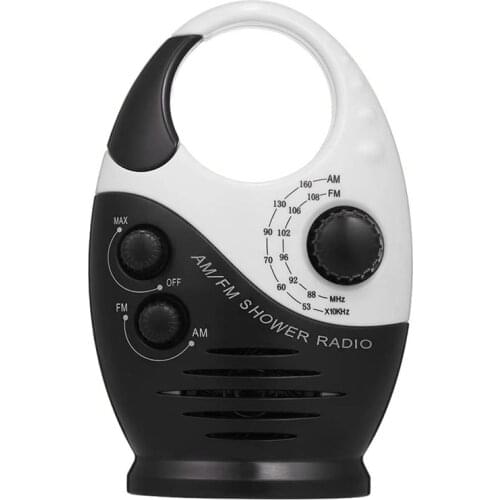 AM/FM Mini Shower Radio Bathroom Waterproof Radio Hanging Music Radio Built-in Speaker