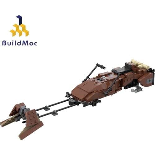 Buildmoc Star Movie Clone Trooper 74-Z Imperial Speeder Bike Antigravity Technical Motorcycle Car Building Blocks Toys For Kids