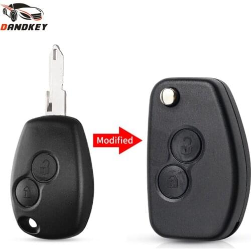 Dandkey Modified Flip For Renault Duster Logan Fluence Clio Kangoo Sandero Espace Folding Car Remote Key Shell Fob Uncut Blade