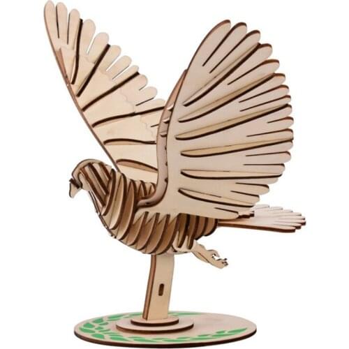 3D Wooden Animal Puzzle Pigeon Building Model DIY Puzzles Hand-assembled Simulation Educational Toy Children Gifts