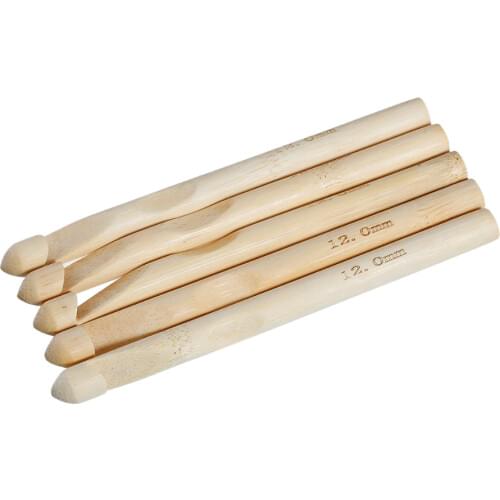 DoreenBeads Natural Bamboo Crochet Hook Needles Single Pointed Weave Knit Scarf Sweater Tools 15cm Long,12mm (5 7/8") 1PC