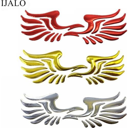 Double Phoenix 1 Pair Animal 3D car sticker soft PVC Chromed badge emblem Car Styling sticker Car Sticker for rearview mirrow