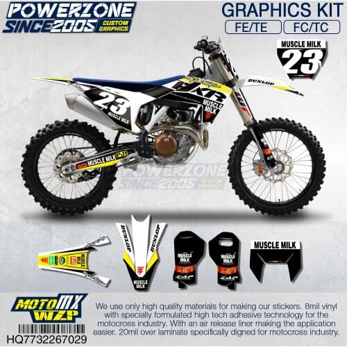 Customized Team Graphics Backgrounds Decals 3M Custom Stickers FXR Kit For Husqvarna 2014 -18 19 FE TE FC TC 250 350 500cc 729
