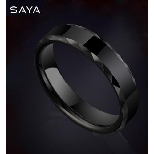 Ceramic Couples Ring Black Tones for Men Scatch Proof, Free Shipping, Customized