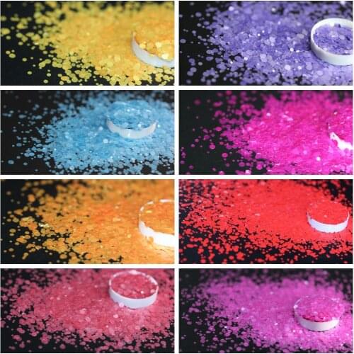 Matte Neon Dots Round Shape Paillettes Glitter Shiny Holographic Sequins For Manicure Nail Art Decor