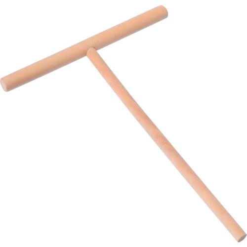 New Wooden Crepe Maker T Shape Pancake Batter Spreader Stick Egg Cakes Wood Push Rod Home Kitchen DIY Pastry Frying Baking Tools