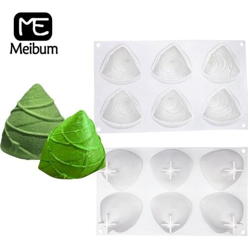 Meibum 6 Cavity Mousse Dessert Tray Traditional Chinese Rice-Pudding Shape Silicone Mold DIY Chocolate Cake Mould Baking Tools