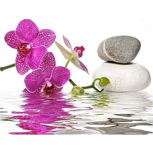 Flower Orchid DIY Embroidery 11CT Cross Stitch Kits Needlework Craft Set Cotton Thread Printed Canvas Home Decoration Sale