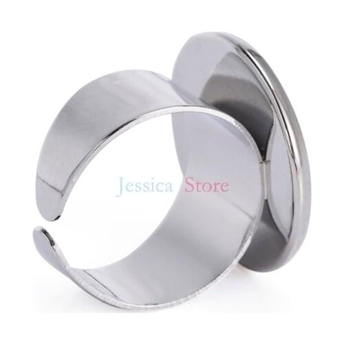 10Pcs Fitting 16mm 20mm 25mm Round Glass Cabochon Adjustable Base Bezel Base Setting Ring Blanks For DIY Making