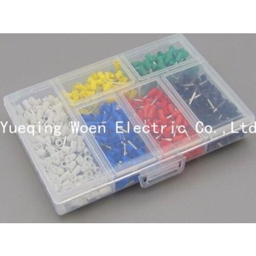 850pcs/lot E7508 0.75mm 20AWG Bootlace cooper Ferrules kit set Wire Copper Crimp Connector Insulated Cord Pin End Terminal