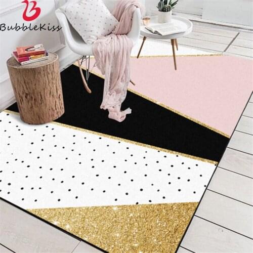 Bubble Kiss Non-slip Rugs for Modern Living Room Nordic Style Geometric Element Pink Rug Black Dot Carpet Perfect Quality Rug