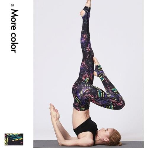New foot high elastic yoga pants womens printed tight-fitting outdoor sports fitness clothes