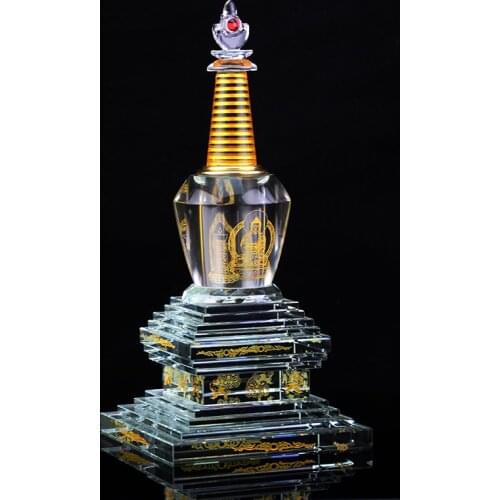 Wholesale Buddhist articles HOME efficacious Tantric talisman Tibetan Buddhism crystal dagoba stupa tower Bodhi pagoda statue