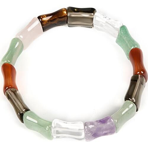 Wholesale 11.6*15.2mm Seven-colorful rectangular Beads Aventurine gem 6.1mm thickness Fit Fashion Women Bracelet 7.5inch H197