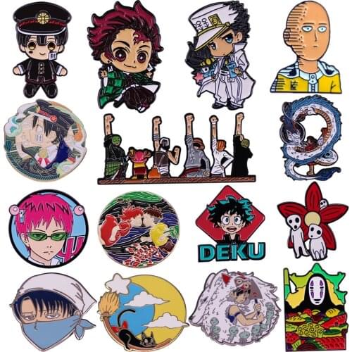 PF869 Collection Cartoon Japanese anime Badge Funny Comics Enamel Pins Metal Cute Collar Pins Brooches Jewelry Lapel Pin Jewelry