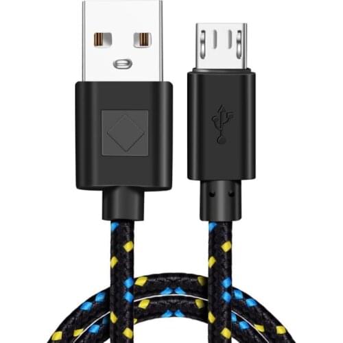 Braided Nylon Cloth Data Cable For Samsung S7 Xiaomi Huawei Android Phones Microusb Cable Wire USB Cable 1M 2M Fast Charging