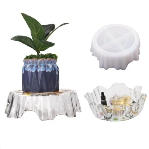 Transparent Silicone Mould Dried Flower Resin Decorative Craft DIY flower pot shelf storage Mold epoxy resin molds for jewelry