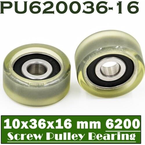 PU 6200 Polyurethane Covered Bearing 10*36*16 mm ( 2 Pcs ) Shaft 10mm PU620036-16 Urethane Cover PU6200 Bearings