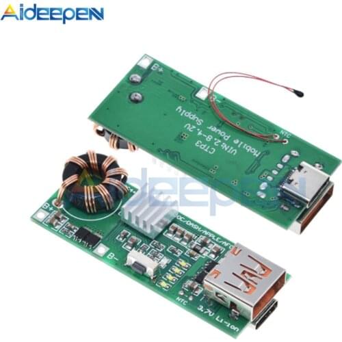 QC4.0 QC3.0 Double Way PD Mobile Phone Power Bank Quick Charge 3.7V to 5V 9V 4.5A 18W Type-C USB Boost Charger Circuit Board