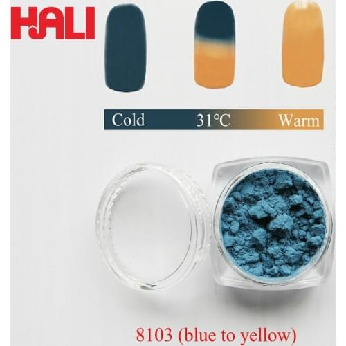 SELL thermochromic powder,heat sensitive,color to color thermochromic pigment,31C blue to yellow,1 lot=10gram free shipping