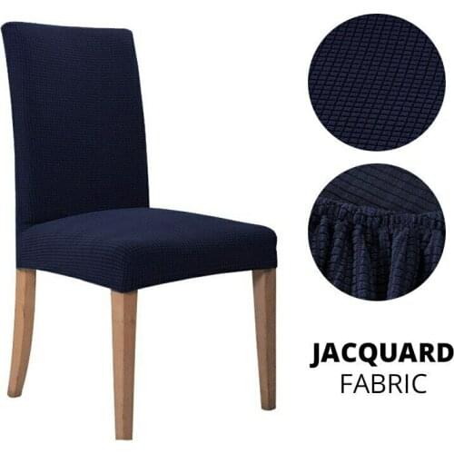 Jacquard Plain Dining Chair Cover Spandex Elastic Slipcover Case Home Hotel