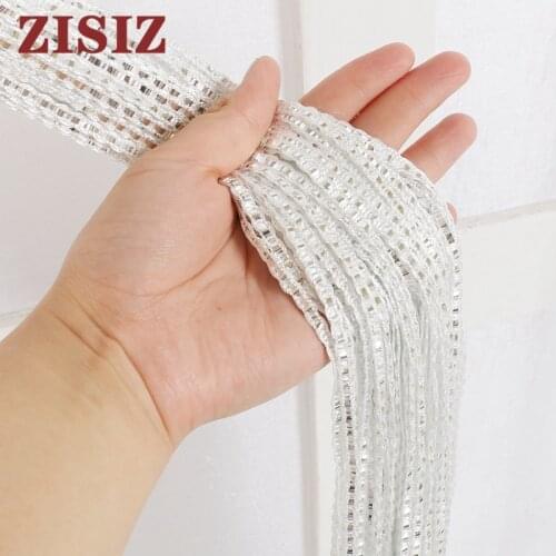 ZISIZ String Curtain Luxury Crystal Curtain Flash Line Shiny Tassel String Door Curtain Window Room Divider Home Decoration