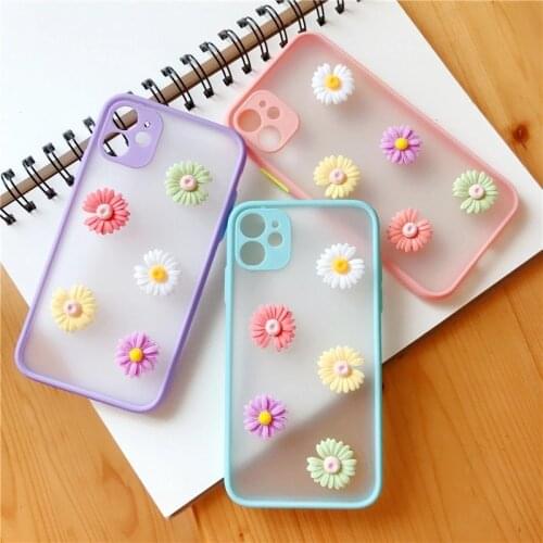 Cute Korea Flower Phone Case For OPPO Reno 5 Lite Reno5 Reno4 Z 5G 4 3 Pro 2 F Candy Hard Matte PC Cover