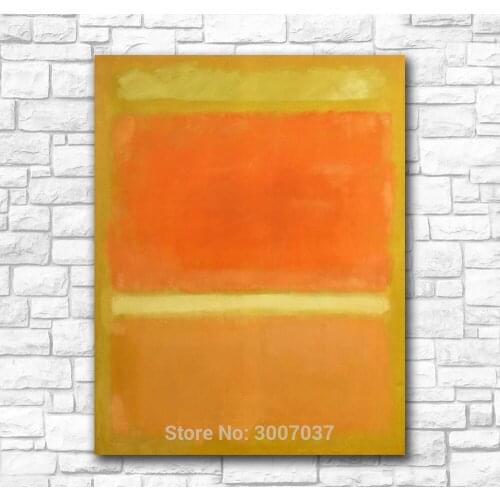 Modern Wall Pictures For Living Room Abstract Mark Rothko Yellow Orange Yellow Light Orange Oil Painting Art ship by DHL Fedex