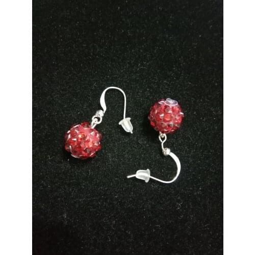 Crystal Ball Dangle Drop Earrings for Women Simple Small Red Cute Kawaii Earring Duftgold Dropshipping