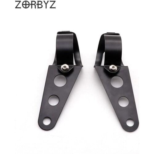 ZORBYZ Motorcycle 39-51mm Fork Ears Black Headlight Mount Bracket Clamps For Kawasaki Honda Yamaha Triumph