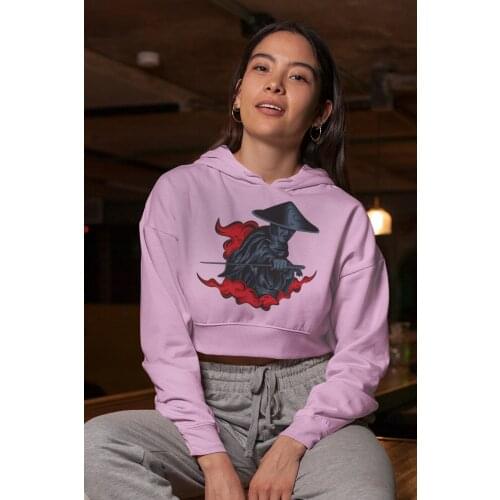 Angemiel Wear Warrior Women 'S Pink Short Hooded Sweatshirt