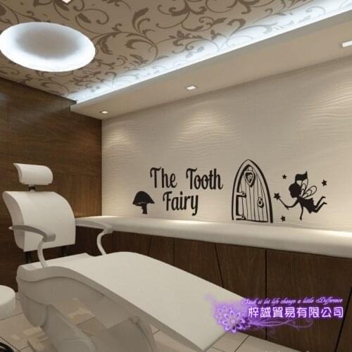 Tooth Fairy Dental Clinic Wall Decal Bathroom Poster Vinyl Wall Decals Decor Mural Tooth Brushing Teeth Dentistry Sticker