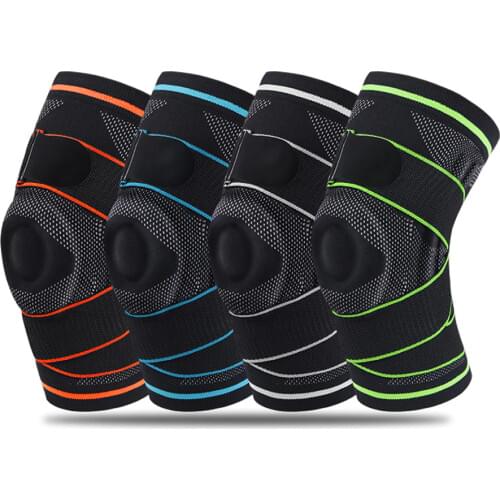 1 pcs Sports silicone knee pads Breathable support bandage patella brace Unisex basketball football cycling running leg guards