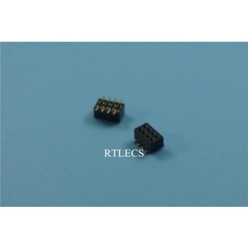 10 pcs 1.0 mm Pin 2x4 8 Pin Female Header Dual row Straight 180 PCB SMT Socket Reflow Solder No Peg Rohs Lead Free