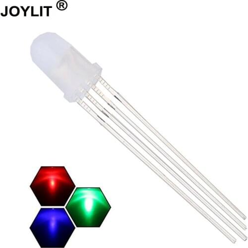 1000pcs/lot LED 5mm rgb 4pins common anode RGB fullcolor transparent fog round head bright colorful lights for PCB