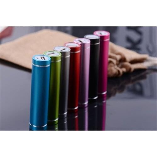 2 PCS Power Bank Gift Mobile Power Cylindrical Aluminum Alloy 2600mAh Custom Logo Charging Power Supply(Global Shipping)