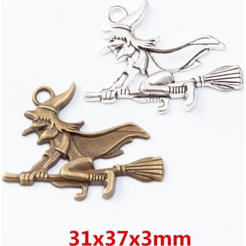 20 pieces of retro metal zinc alloy Witch pendant for DIY handmade jewelry necklace making 7051