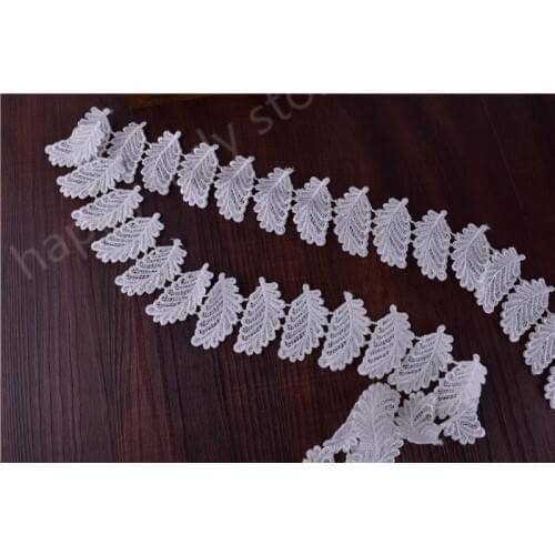 29yards White Trimmings Embroidered Net Leaves Lace Trim Ribbon Sew On Appliques Craft Embellishment wide:5cm
