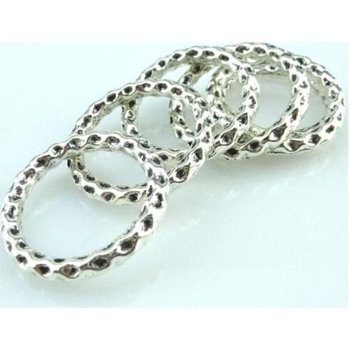 8pcs Antique Silver 24mm Round Circle Geometric Charms Pendant For Jewelry Making Bracelet Vintage Accessories